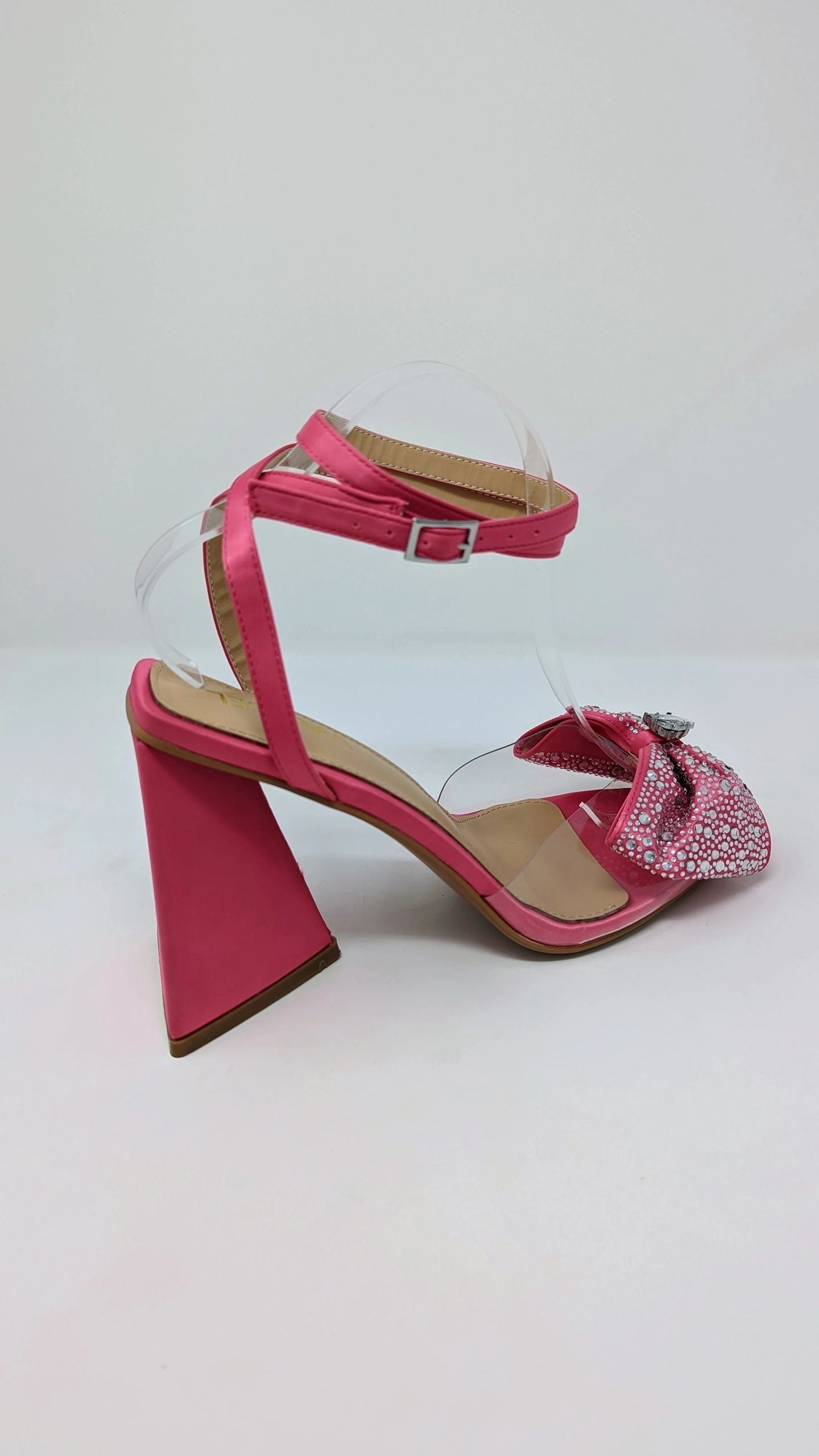 Anya Sparkly Bow Sandals - Fuchsia Pink