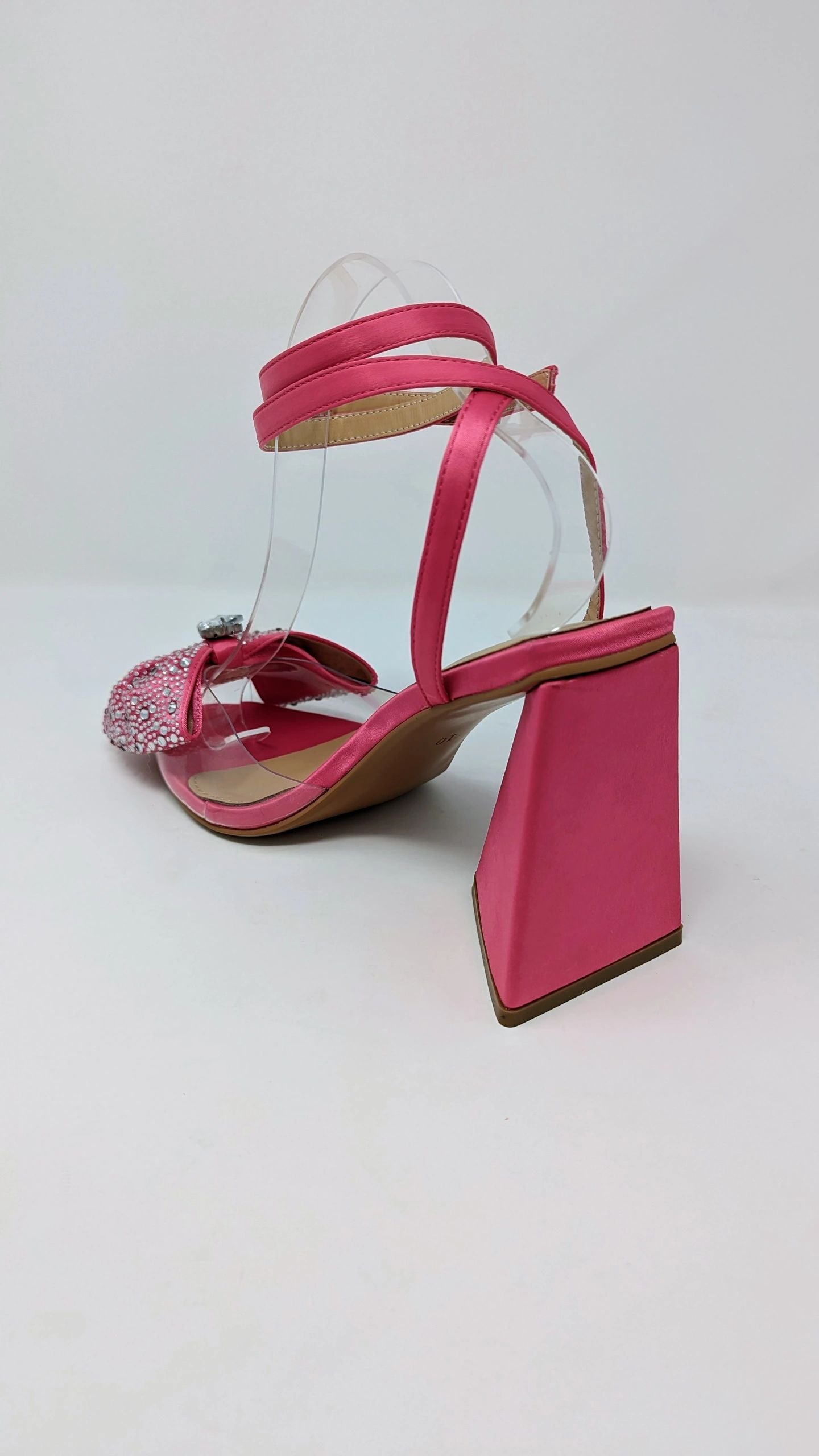 Anya Sparkly Bow Sandals - Fuchsia Pink