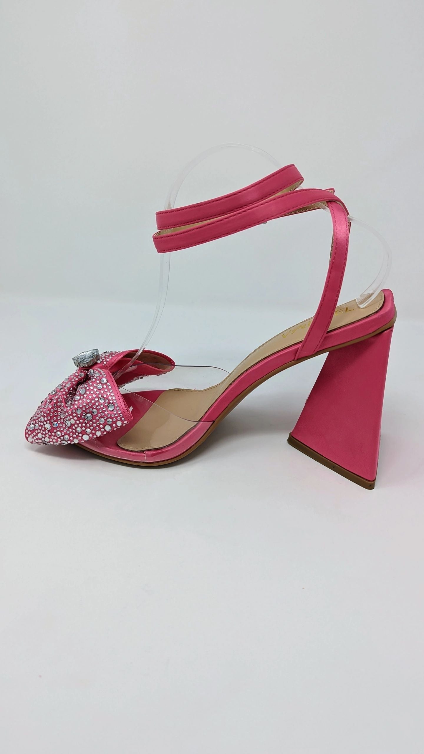 Anya Sparkly Bow Sandals - Fuchsia Pink