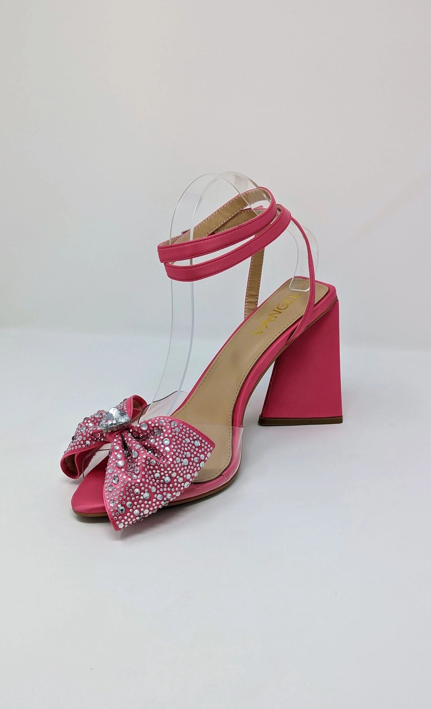 Anya Sparkly Bow Sandals - Fuchsia Pink