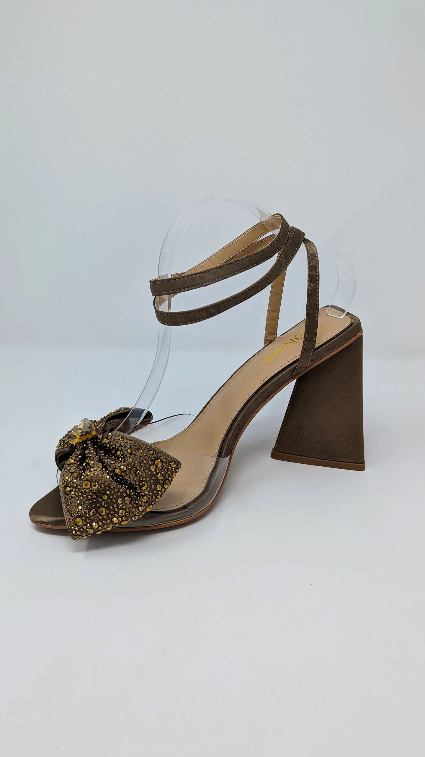 Anya Sparkly Bow Sandals - Brown