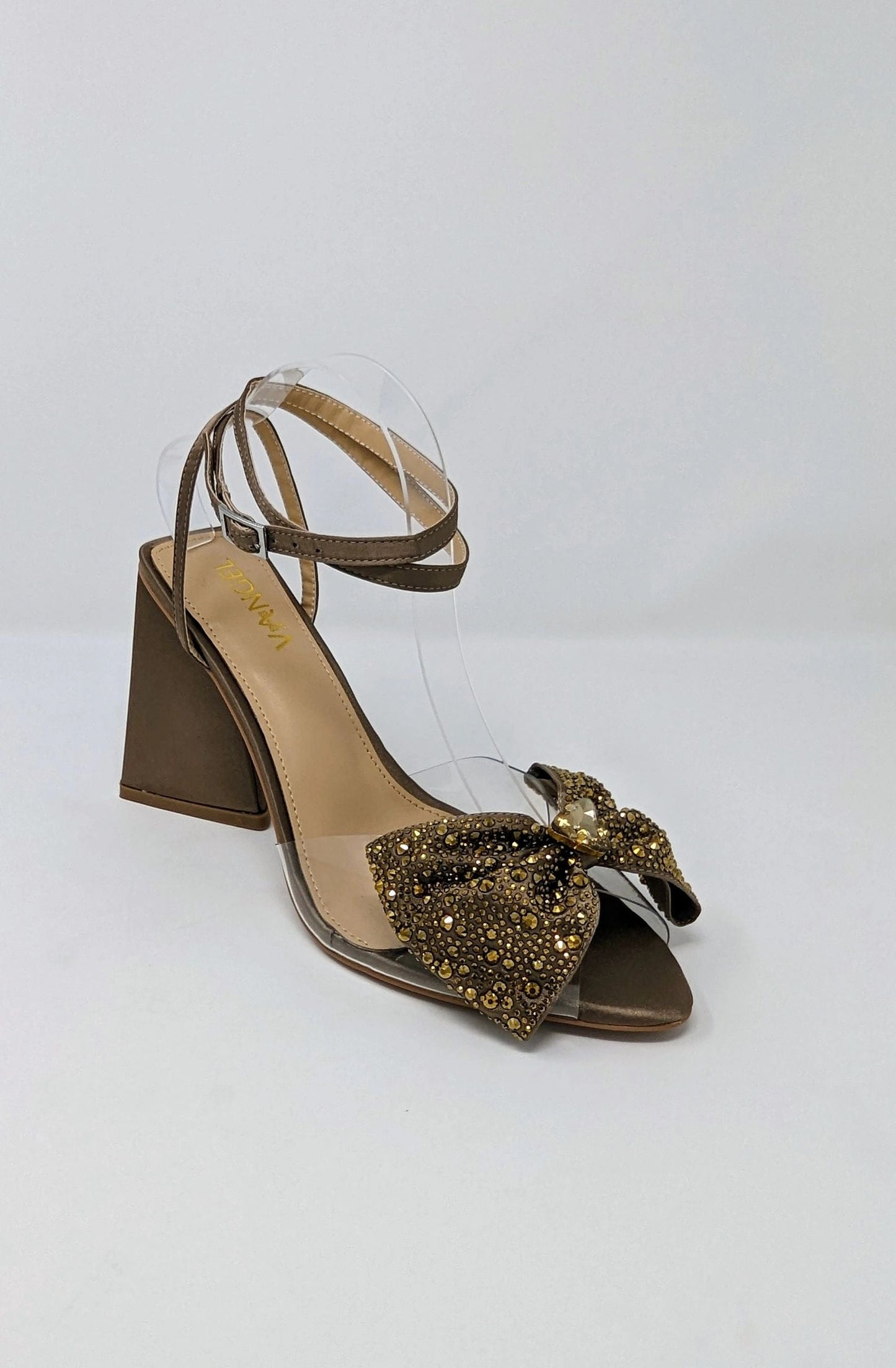 Anya Sparkly Bow Sandals - Brown