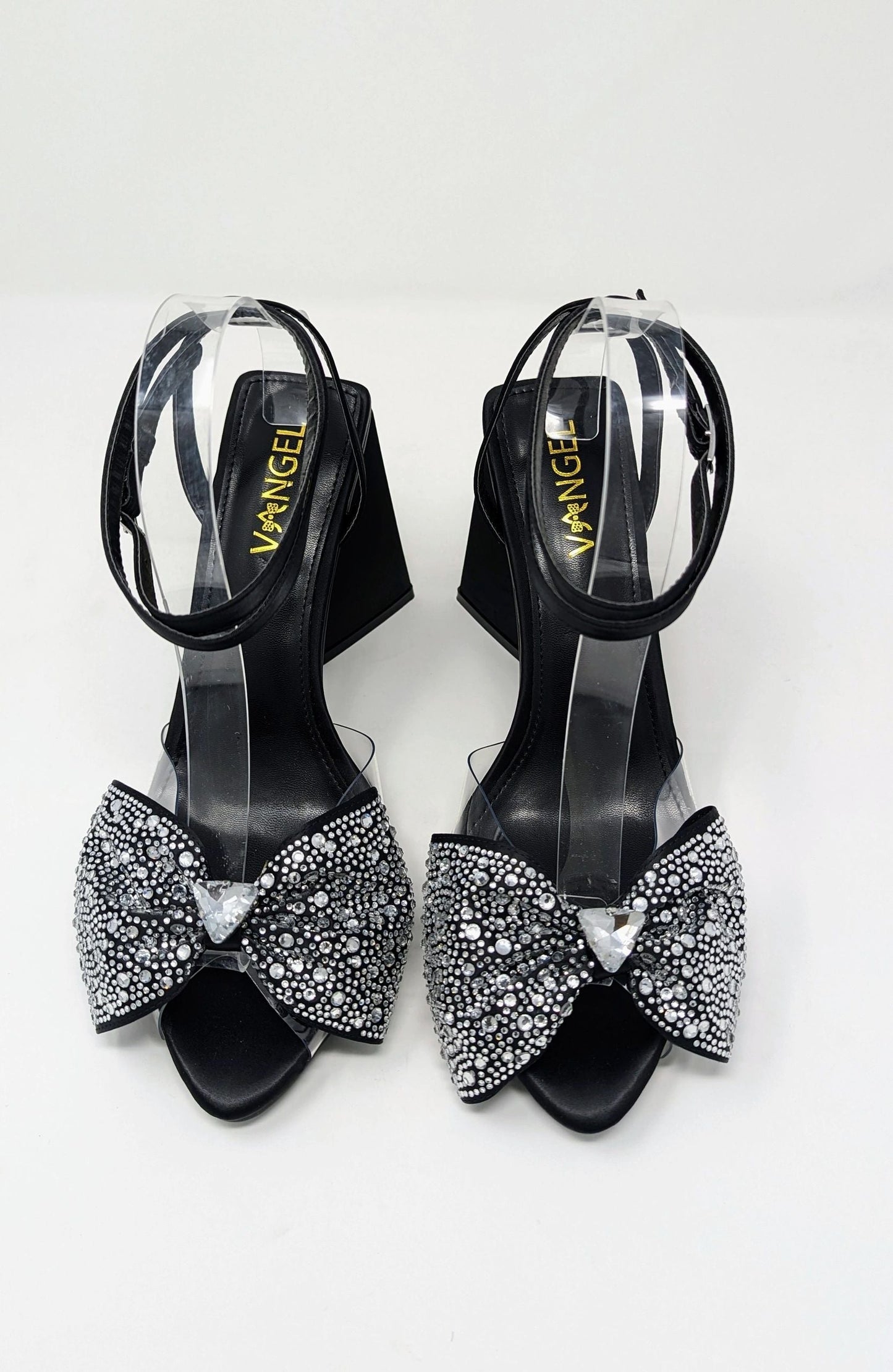 Anya Sparkly Bow Sandals - Black