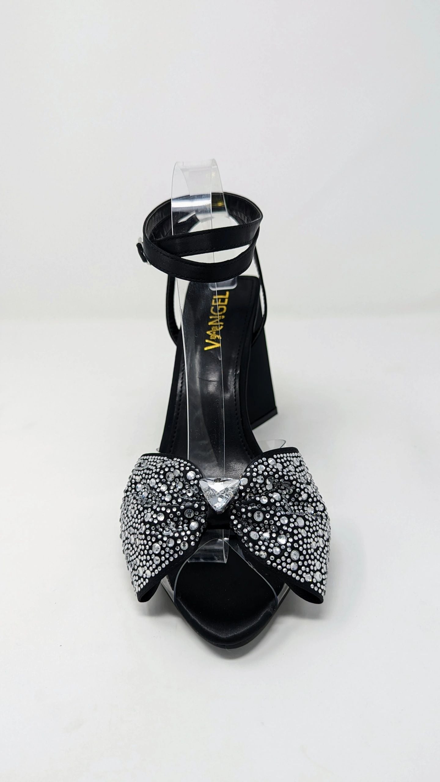 Anya Sparkly Bow Sandals - Black