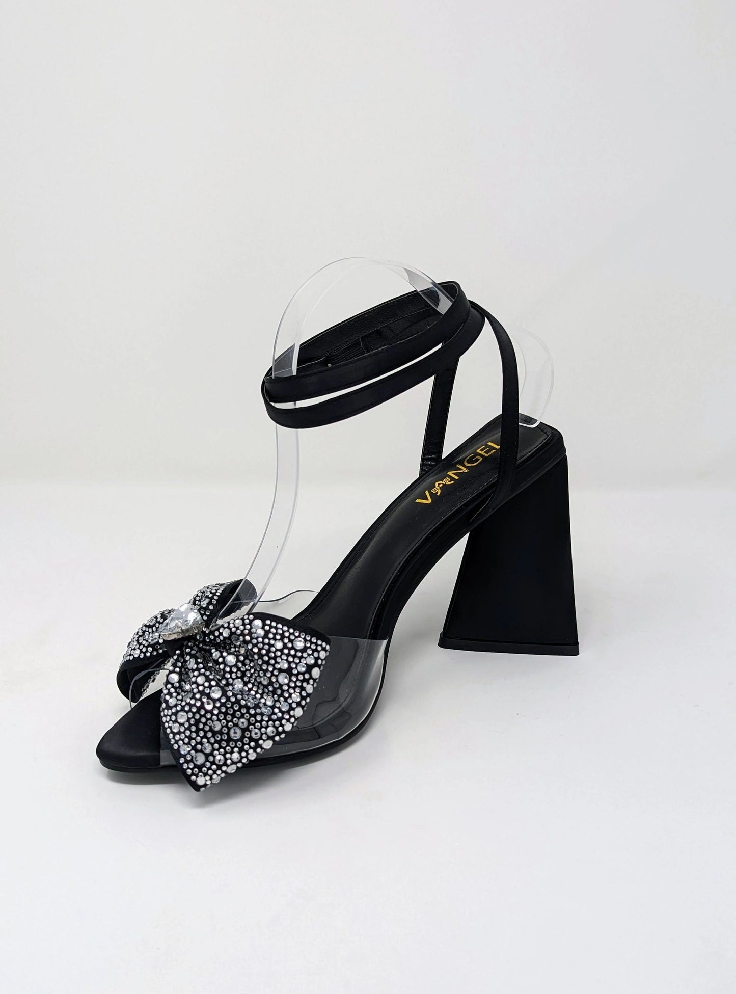 Anya Sparkly Bow Sandals - Black