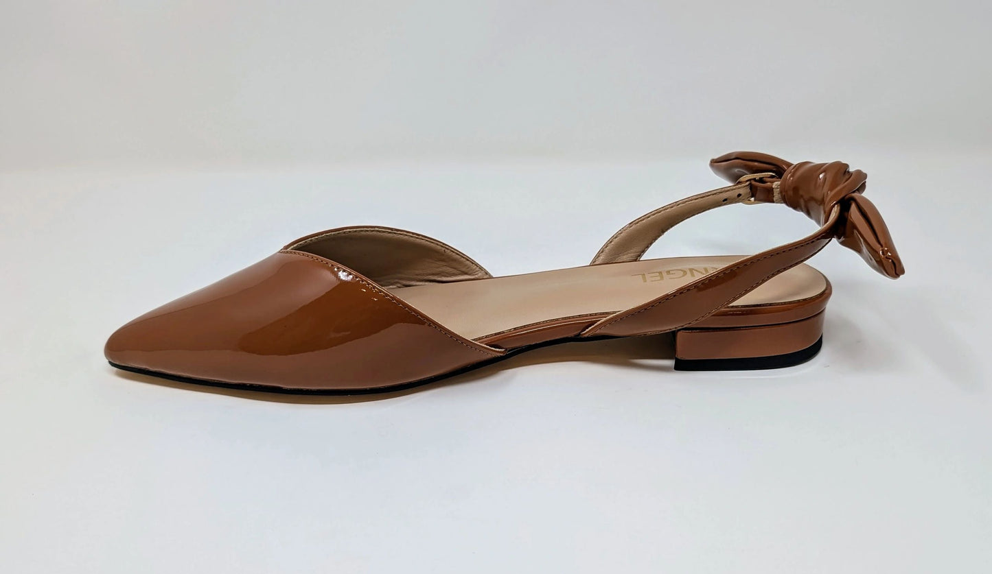 Ada Slingback Flat Pumps - Creamy Brown