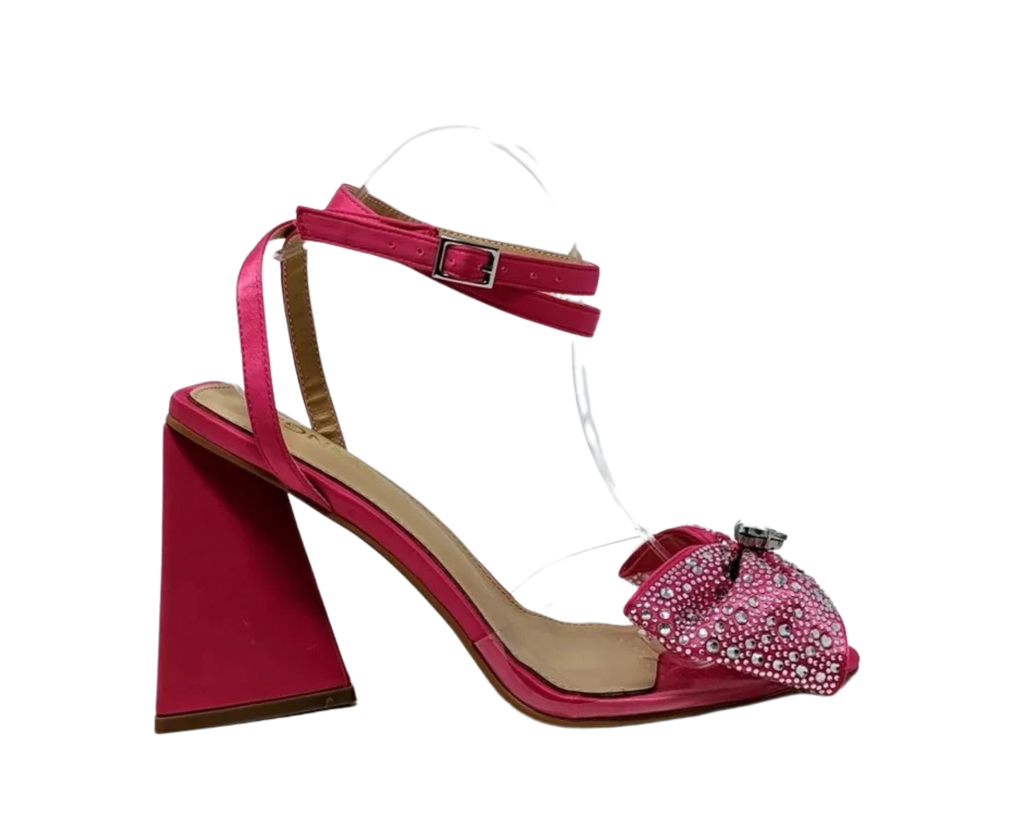 Anya Sparkly Bow Sandals - Fuchsia Pink