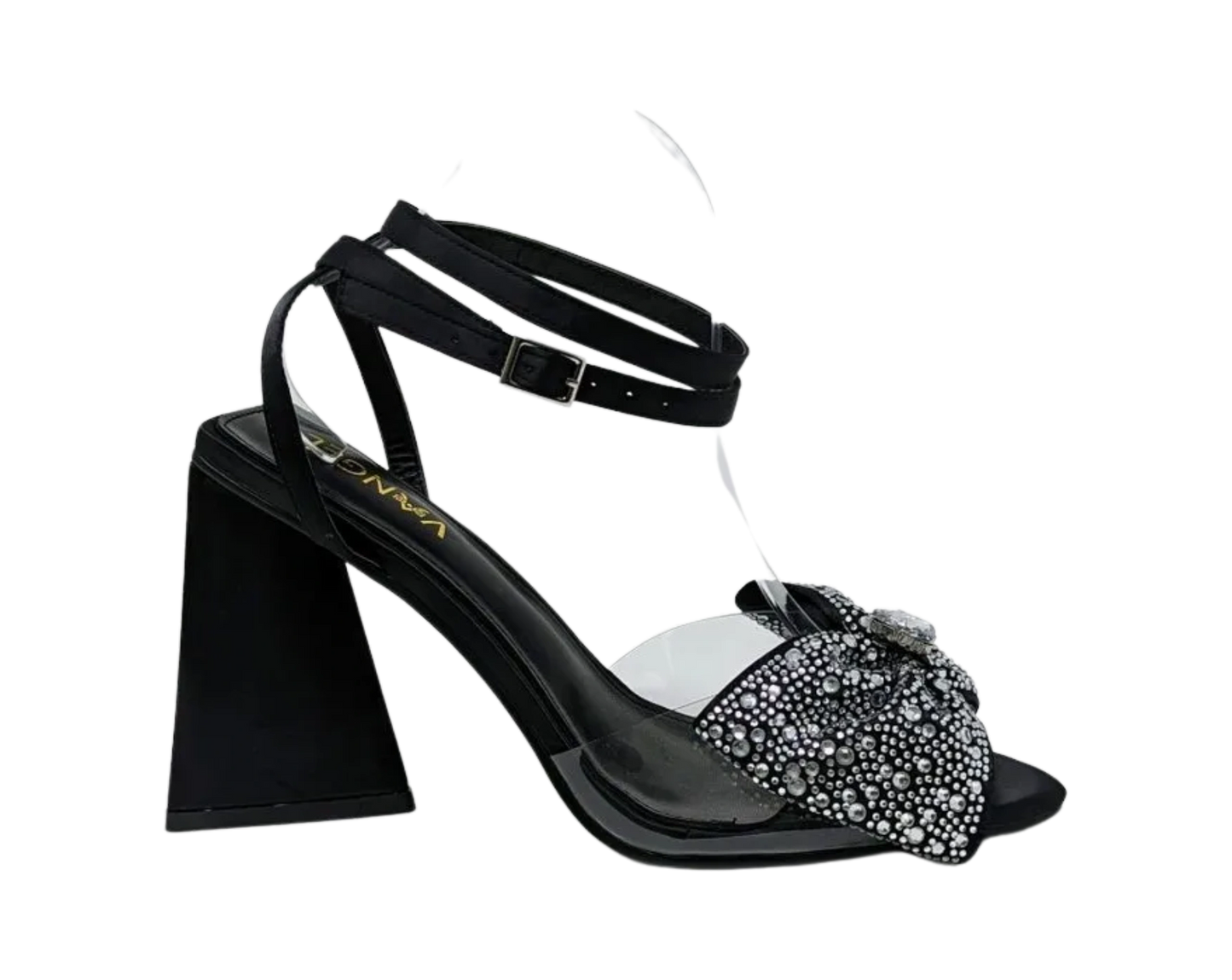 Anya Sparkly Bow Sandals - Black