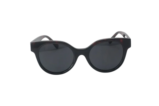 Oval Sunglasses With Patchwork-Dark Brown Tortoiseshell