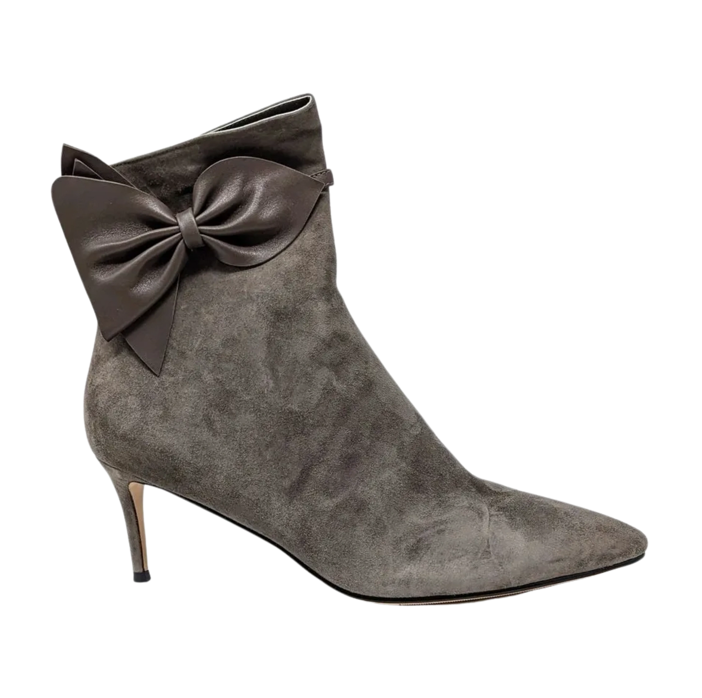 Vangel Bow Ankle Booties - Taupe