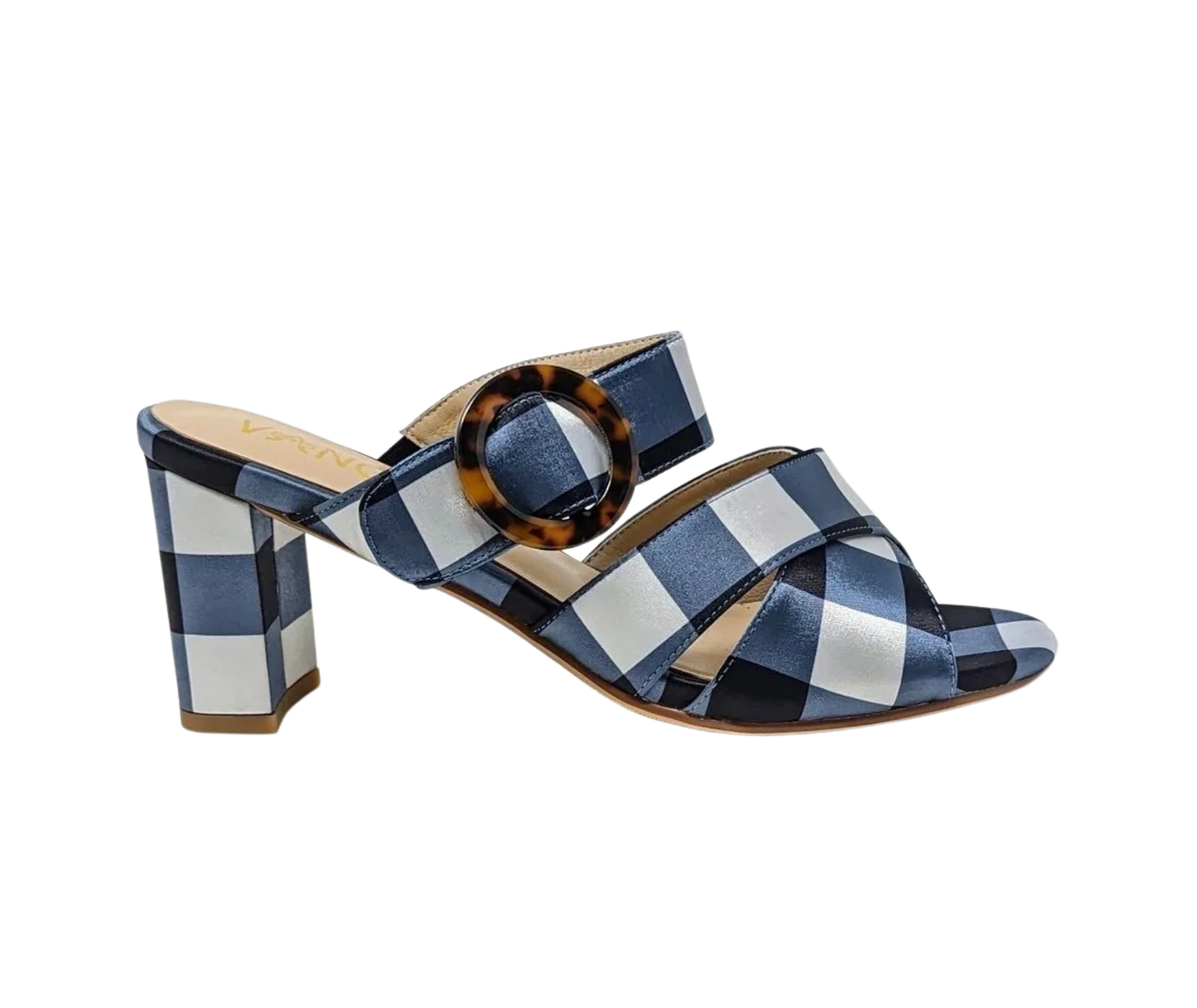 Nachi Strapped Mules - White/Black/Blue