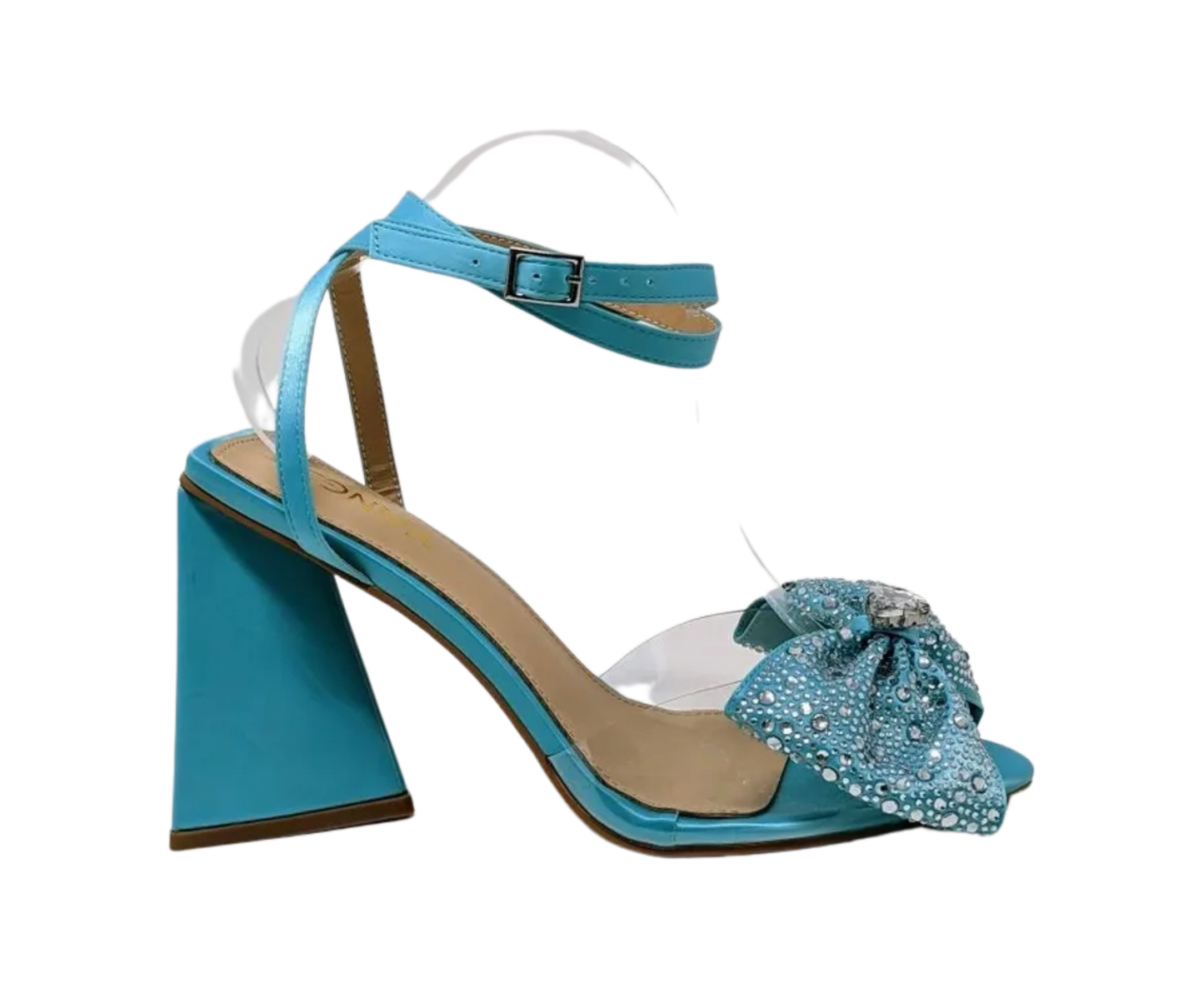 Anya Sparkly Bow Sandals - Tiffany Blue
