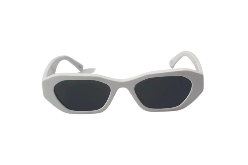 Irregular Small Frame Sunglasses-White