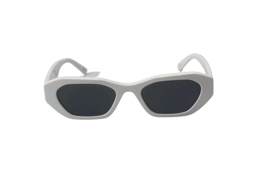 Irregular Small Frame Sunglasses-White