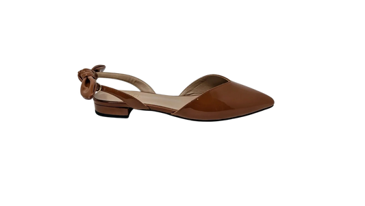 Ada Slingback Flat Pumps - Creamy Brown