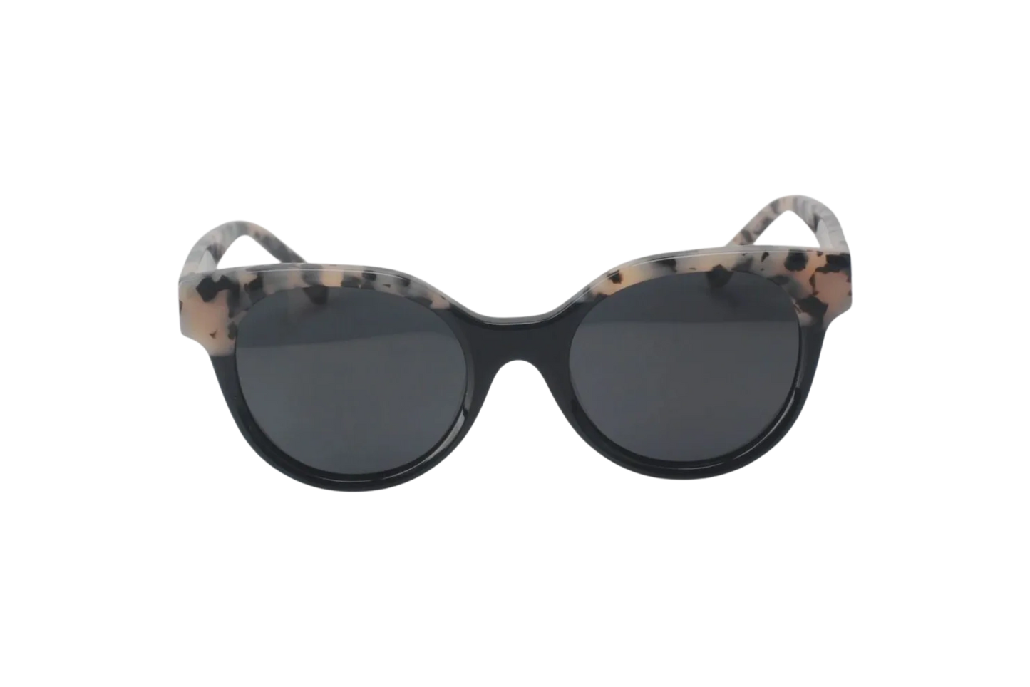 Oval Sunglasses With Patchwork-Black/Light Tortoiseshell