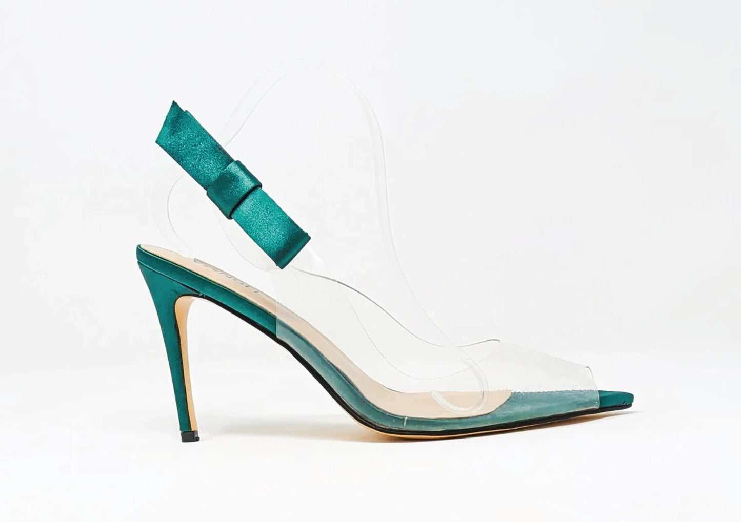 Vangel Clear Peep Toe Pumps - Green