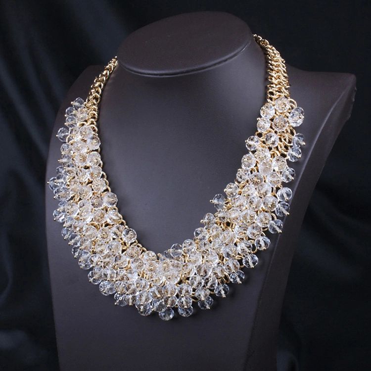 Handmade Beaded Necklace - Clear