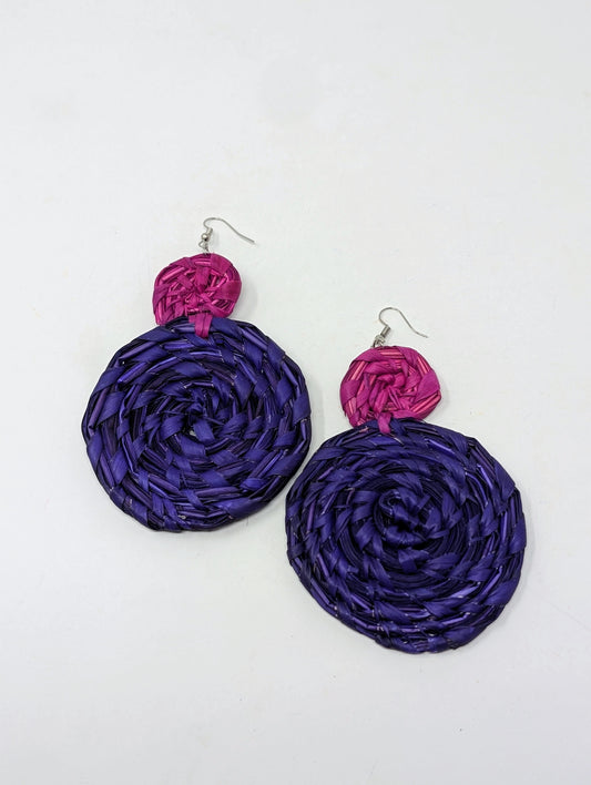 Zainab Circles Raffia Earrings