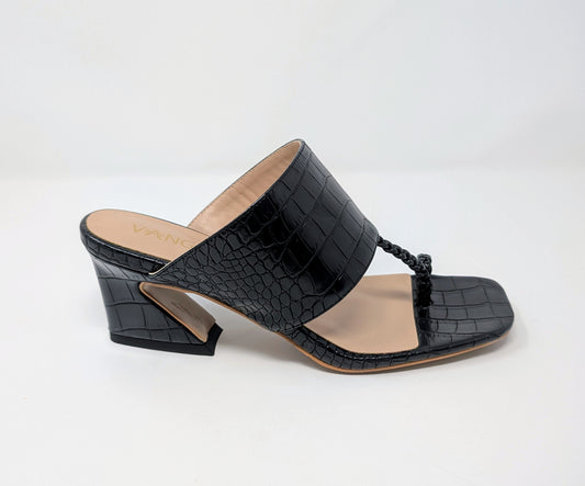 Zaynab Toe Ring T-Strap Mules- Black