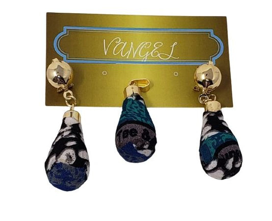 Vangel Ankara Earrings and Pendant B/W/G/B